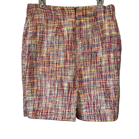 Merona Tweed Mini Skirt A Line Side Pockets Back Zipper Women's Multicolor 10 - Picture 7 of 8